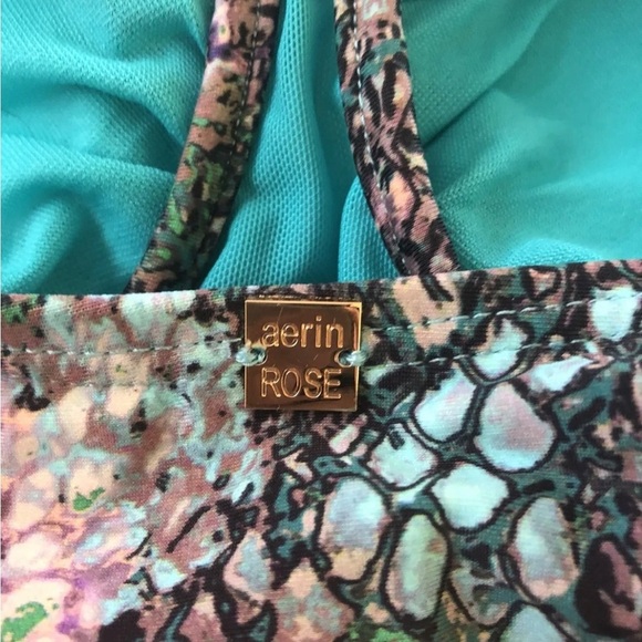 Aerin Rose Signature Viper Strapless Underwire Banded Blouson Swim Top Size 8DD - Picture 3 of 14